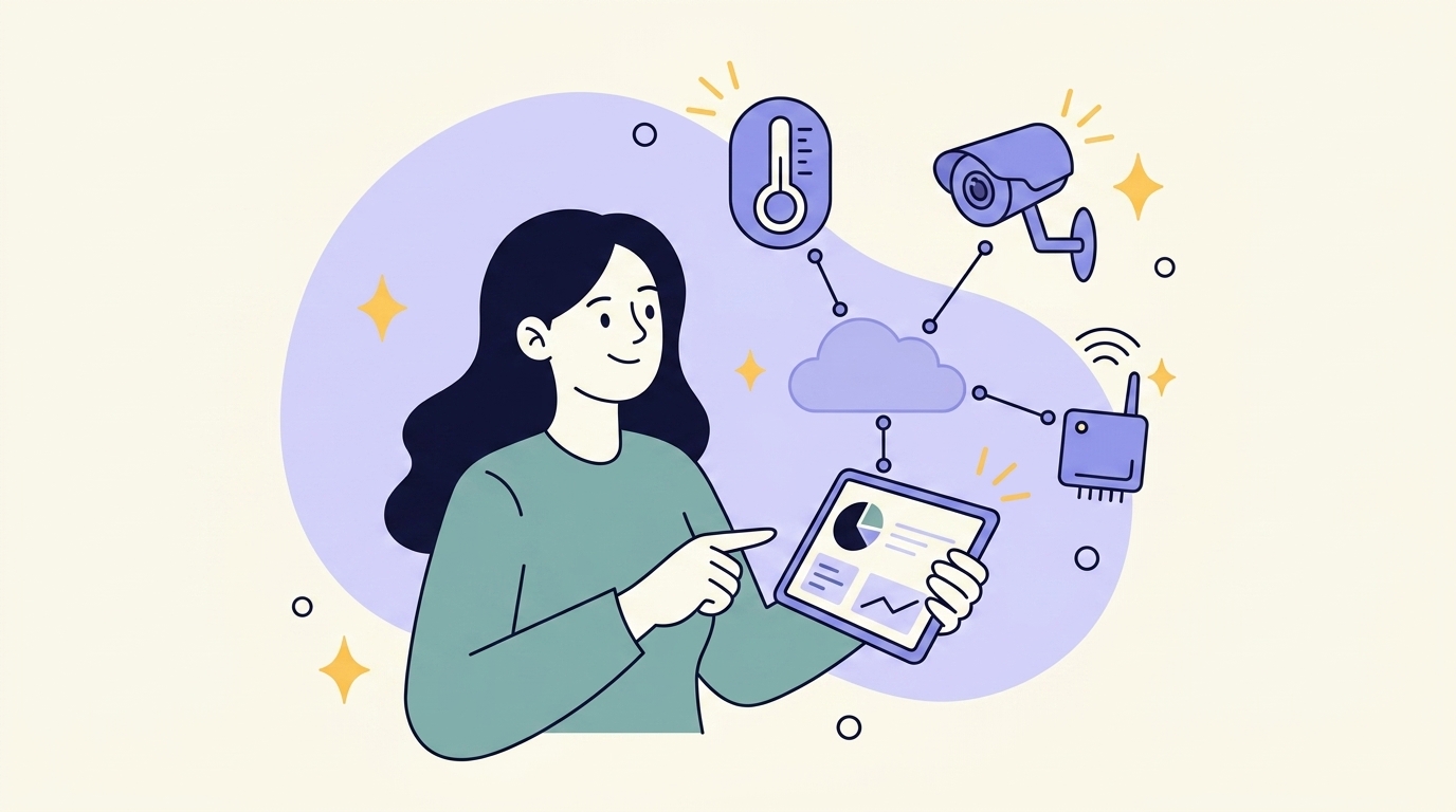 Internet of Things IoT smart sensor network illustration
